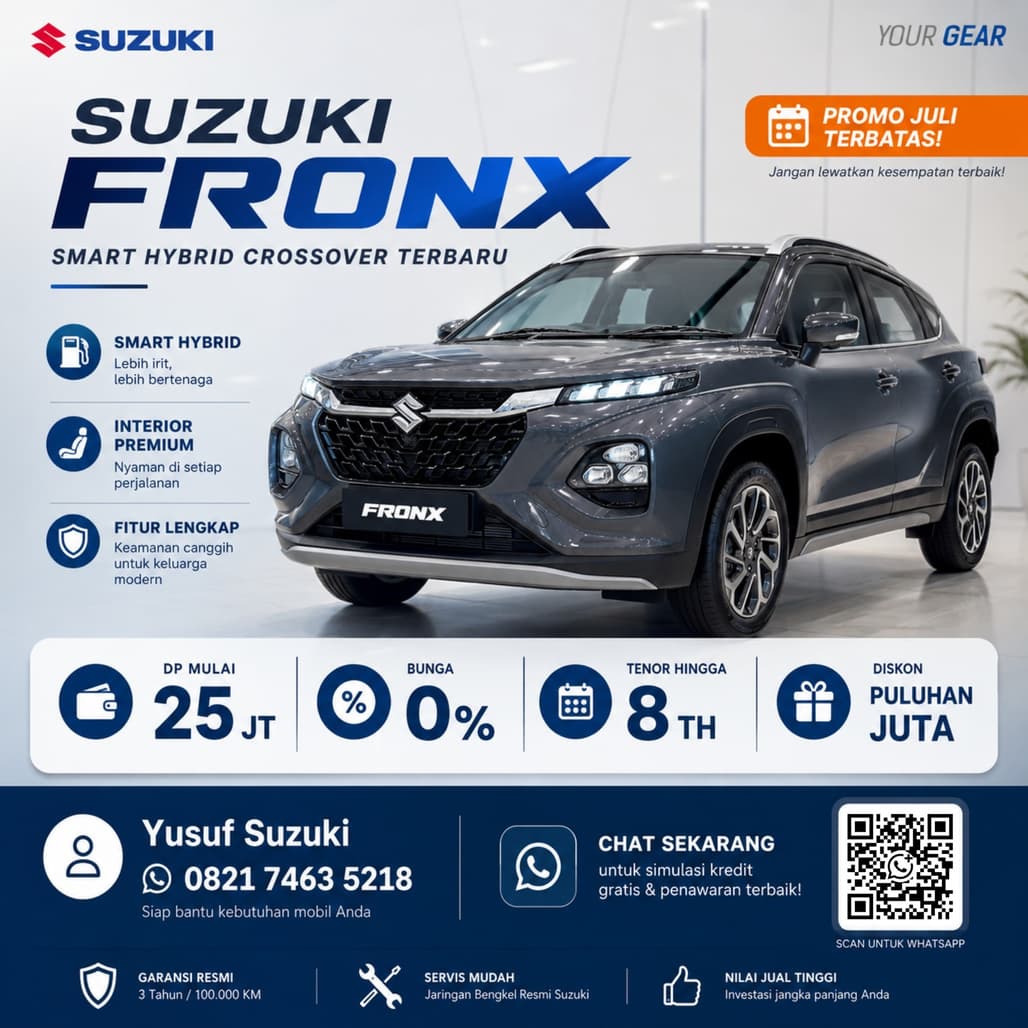Promo Suzuki Mencari Crossover Nyaman & Irit untuk Keluarga? Ini Alasan Fronx Jadi Pilihan Paling Logis Bulan Ini